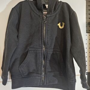 True Religion Kids Black Hoodie with Gold Logo